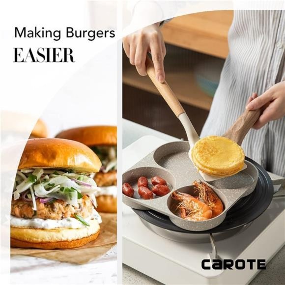 NEW With Tags Egg & Omelette Pan, Nonstick Egg Frying, Pancake, Granite Cookware - Picture 10 of 12